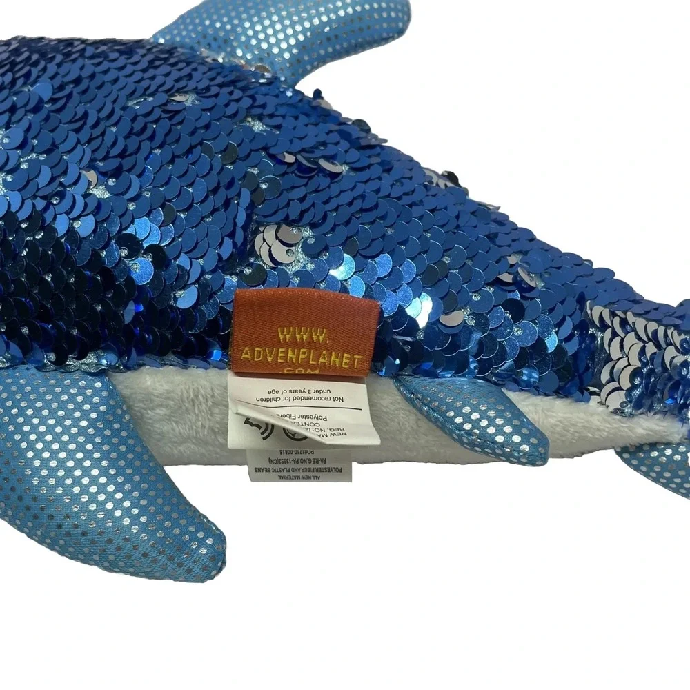 Adventure Planet‎ Stuffed Sequin Shark Plush Shiney 14